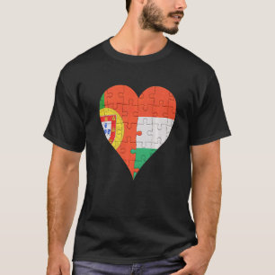 T-shirt Coeur du drapeau hongrois portugais