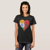 T-shirt Coeur du drapeau indien marocain (Devant entier)