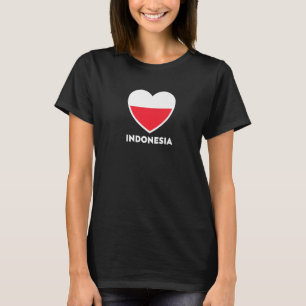 T-shirt Coeur du drapeau indonésien