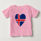 T-shirt Coeur du drapeau islandais (Devant)
