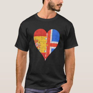 T-shirt Coeur du drapeau islandais