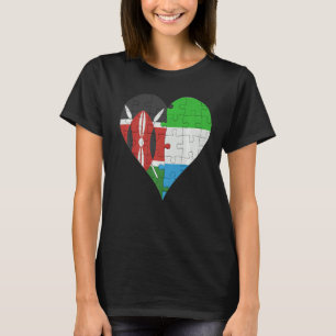 T-shirt Coeur du drapeau kényan sierra-léonais
