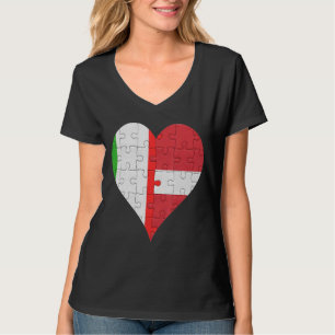 T-shirt Coeur du drapeau letton italien