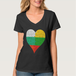 T-shirt Coeur du drapeau lituanien bulgare