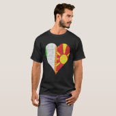 T-shirt Coeur du drapeau macédonien (Devant entier)