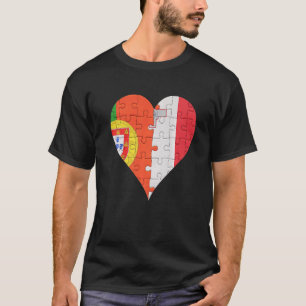 T-shirt Coeur du drapeau maltais portugais