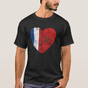 T-shirt Coeur du drapeau marocain hollandais Pays-Bas Maro