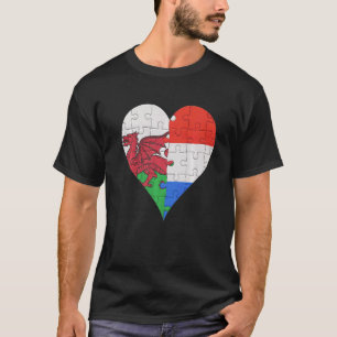 T-shirt Coeur du drapeau néerlandais gallois