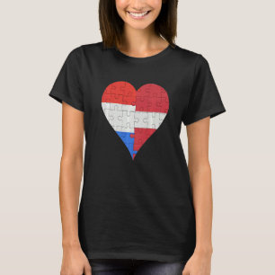T-shirt Coeur du drapeau néerlandais letton