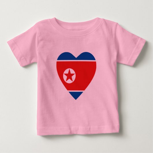 T-shirt Coeur du drapeau nord-coréen (Devant)