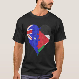 T-shirt Coeur du drapeau palestinien australien