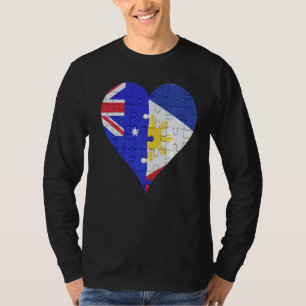 T-shirt Coeur du drapeau philippin australien