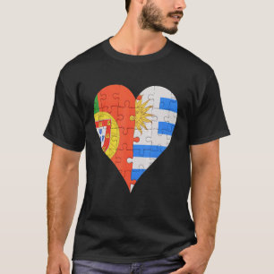 T-shirt Coeur du drapeau portugais ouraguyan