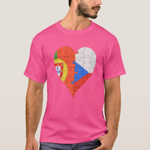 T-shirt Coeur du drapeau portugais tchèque