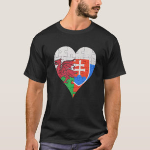 T-shirt Coeur du drapeau slovaque gallois