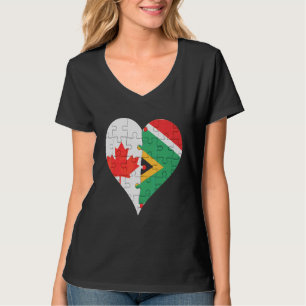 T-shirt Coeur du drapeau sud-africain canadien