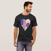 T-shirt Coeur du drapeau sud-coréen américain (Devant entier)