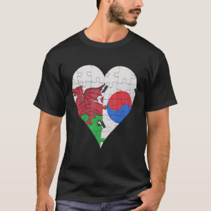 T-shirt Coeur du drapeau sud-coréen gallois