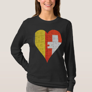 T-shirt Coeur du drapeau suisse belge