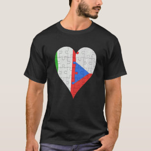 T-shirt Coeur du drapeau tchèque italien