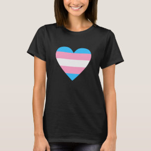 T-shirt Coeur du drapeau transgenre