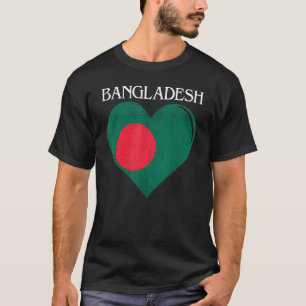 T-shirt Coeur du drapeau vintage du Bangladesh pour le Ban