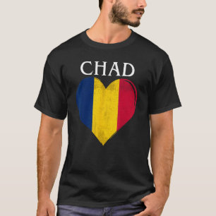 T-shirt Coeur du drapeau vintage du Tchad pour le Tchad