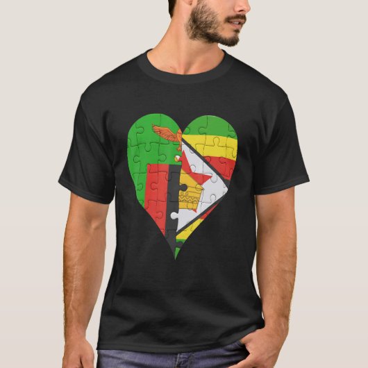 T-shirt Coeur du drapeau zambien (Devant)