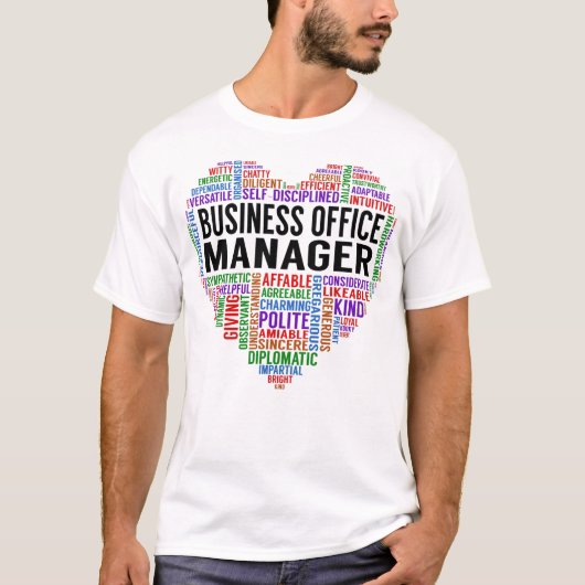 T-shirt Coeur du gestionnaire de bureau d'affaires (Devant)