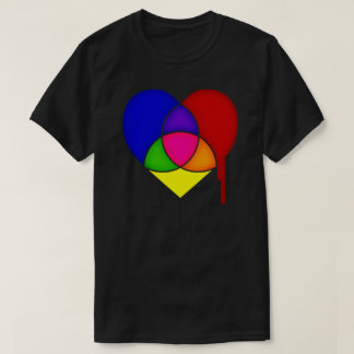 T-shirt coeur du graphique en couleurs