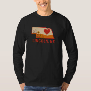 T-shirt Coeur du Nebraska Lincoln Retro Midwest