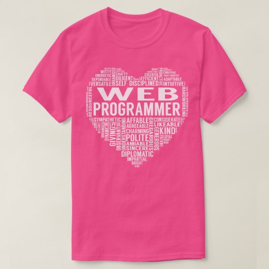 T-shirt Coeur du programmeur Web 1 (Design devant)