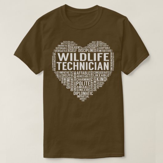 T-shirt Coeur du technicien de la faune (Design devant)