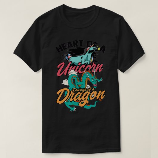 T-shirt Coeur d'une licorne Courage d'un dragon Sarcastiqu (Design devant)