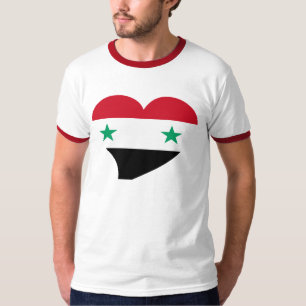 T-shirt Coeur élégant avec le drapeau de la Syrie