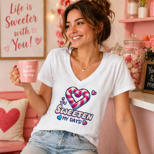 T-shirt Cœur en bonbons sucrés design