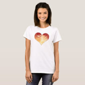 T-shirt coeur en feu (Devant entier)