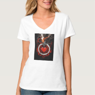 T-shirt Coeur en feu - Passionné Love Graphic Tee
