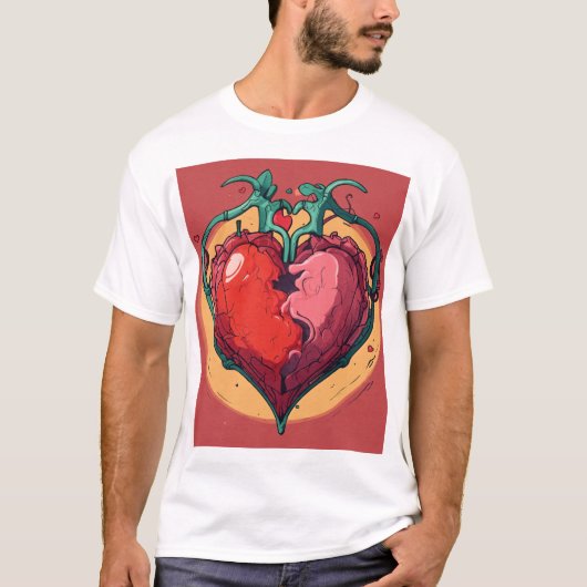 T-shirt Cœur en fleurs. (Devant)