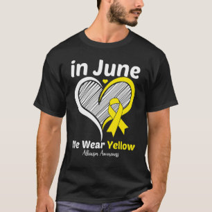 T-shirt Coeur En Juin Nous Portons L'Albinisme Jaune Sensi