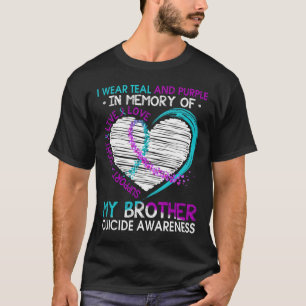 T-shirt Coeur En Mémoire De Mon Frère Sensibilisation Au S