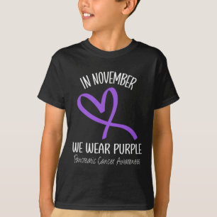 T-shirt Coeur En Novembre Nous Portons Le Cancer Pancréati