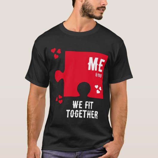 T-shirt Cœur en pièce WE FIT TOGETHER Saint-Valentin pour  (Devant)