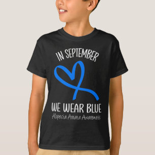 T-shirt Coeur En Septembre Nous Portons Bleu Alopecia Area