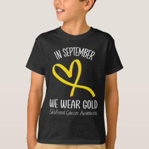 T-shirt Coeur En Septembre Nous Portons Or Cancer Enfance