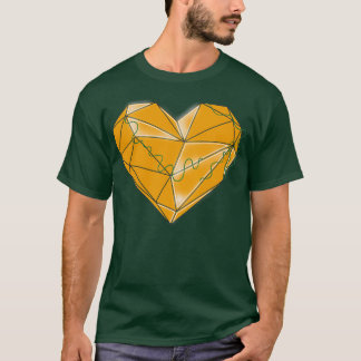 T-shirt Coeur en verre orange
