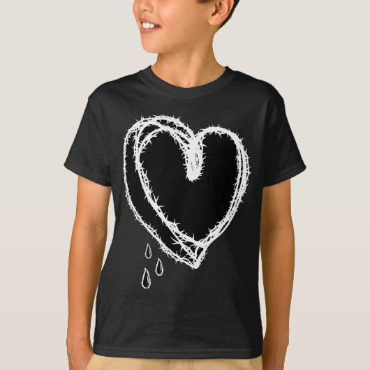 T-shirt Coeur esthétique Black Goth Grunge Alternative Fas (Devant)