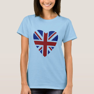 T-shirt Coeur et carte BRITANNIQUES de drapeau