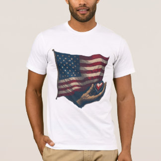 T-shirt coeur et drapeau