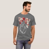 T-shirt Coeur et fleurs anatomiques (Devant entier)